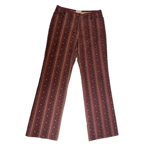 Vintage 90s Erik Spencer Size 6 Corduroy Flare Burgundy Brown Pants